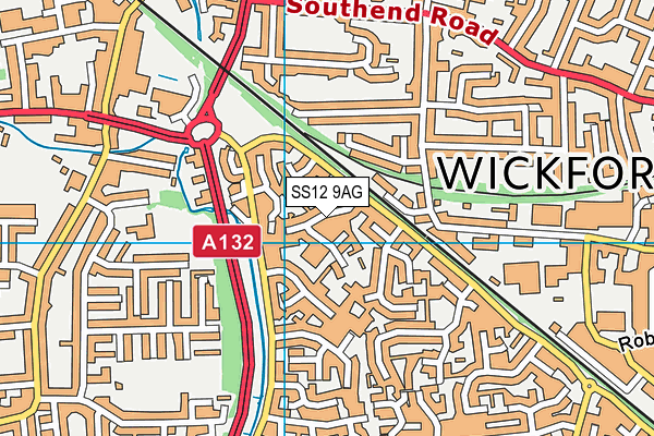 SS12 9AG map - OS VectorMap District (Ordnance Survey) SS12 9AG map - OS VectorMap District (Ordnance Survey)