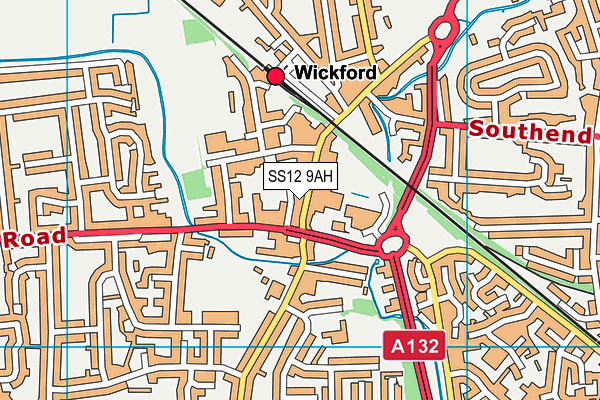 SS12 9AH map - OS VectorMap District (Ordnance Survey) SS12 9AH map - OS VectorMap District (Ordnance Survey)