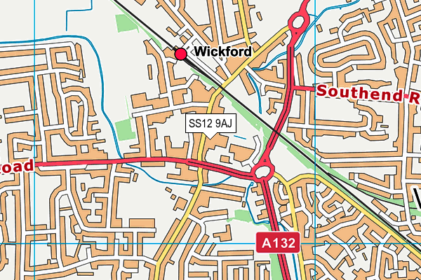 SS12 9AJ map - OS VectorMap District (Ordnance Survey) SS12 9AJ map - OS VectorMap District (Ordnance Survey)