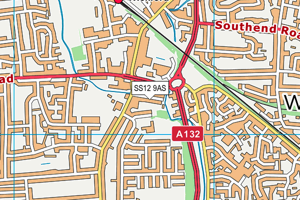 SS12 9AS map - OS VectorMap District (Ordnance Survey)