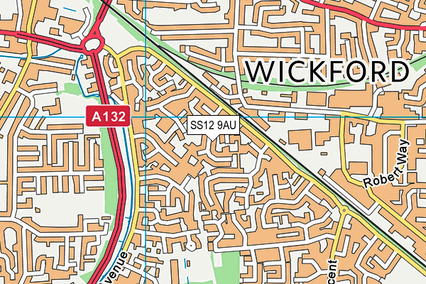 SS12 9AU map - OS VectorMap District (Ordnance Survey) SS12 9AU map - OS VectorMap District (Ordnance Survey)