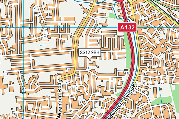 SS12 9BH map - OS VectorMap District (Ordnance Survey) SS12 9BH map - OS VectorMap District (Ordnance Survey)