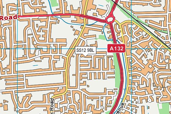 SS12 9BL map - OS VectorMap District (Ordnance Survey) SS12 9BL map - OS VectorMap District (Ordnance Survey)