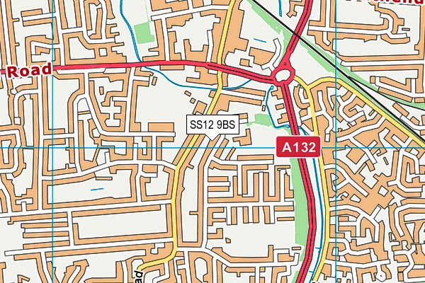 SS12 9BS map - OS VectorMap District (Ordnance Survey) SS12 9BS map - OS VectorMap District (Ordnance Survey)