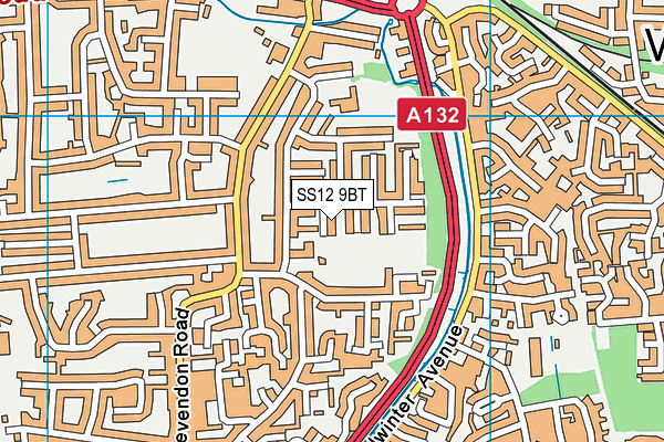 SS12 9BT map - OS VectorMap District (Ordnance Survey) SS12 9BT map - OS VectorMap District (Ordnance Survey)