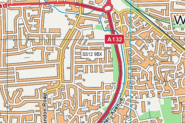 SS12 9BX map - OS VectorMap District (Ordnance Survey) SS12 9BX map - OS VectorMap District (Ordnance Survey)