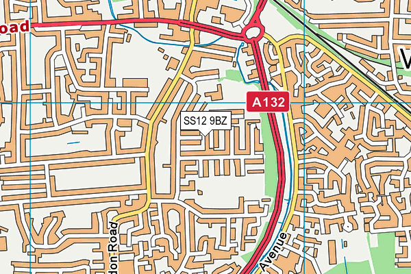 SS12 9BZ map - OS VectorMap District (Ordnance Survey) SS12 9BZ map - OS VectorMap District (Ordnance Survey)
