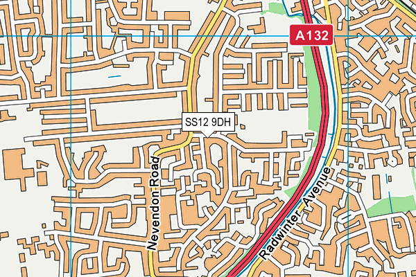 SS12 9DH map - OS VectorMap District (Ordnance Survey) SS12 9DH map - OS VectorMap District (Ordnance Survey)