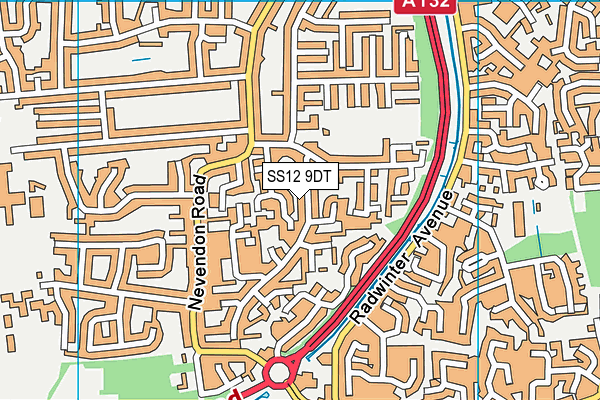 SS12 9DT map - OS VectorMap District (Ordnance Survey) SS12 9DT map - OS VectorMap District (Ordnance Survey)