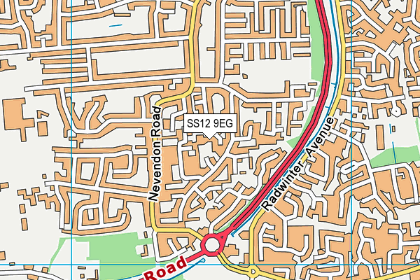 SS12 9EG map - OS VectorMap District (Ordnance Survey)