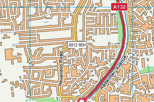 SS12 9EH map - OS VectorMap District (Ordnance Survey) SS12 9EH map - OS VectorMap District (Ordnance Survey)