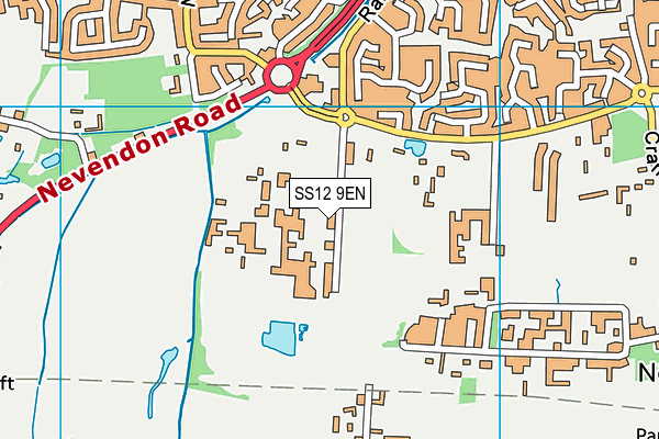 SS12 9EN map - OS VectorMap District (Ordnance Survey) SS12 9EN map - OS VectorMap District (Ordnance Survey)
