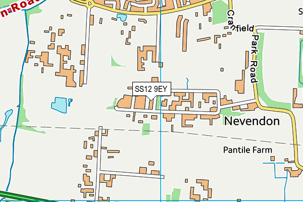 SS12 9EY map - OS VectorMap District (Ordnance Survey) SS12 9EY map - OS VectorMap District (Ordnance Survey)