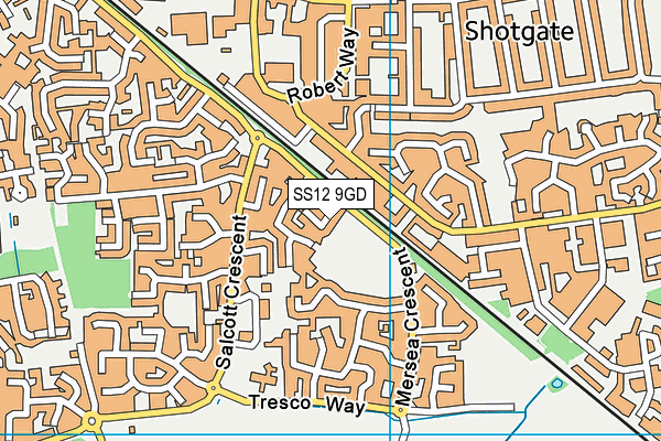 SS12 9GD map - OS VectorMap District (Ordnance Survey) SS12 9GD map - OS VectorMap District (Ordnance Survey)