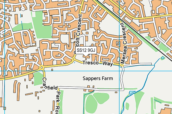 SS12 9GJ map - OS VectorMap District (Ordnance Survey) SS12 9GJ map - OS VectorMap District (Ordnance Survey)