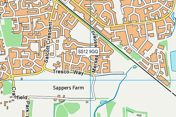 SS12 9GQ map - OS VectorMap District (Ordnance Survey) SS12 9GQ map - OS VectorMap District (Ordnance Survey)