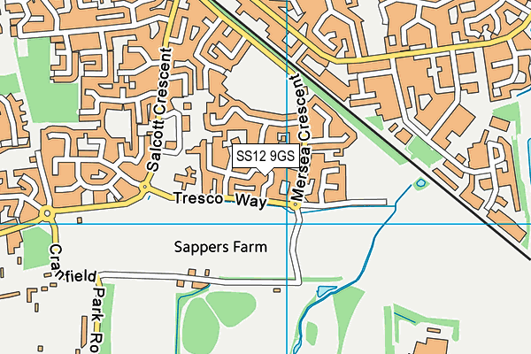 SS12 9GS map - OS VectorMap District (Ordnance Survey) SS12 9GS map - OS VectorMap District (Ordnance Survey)