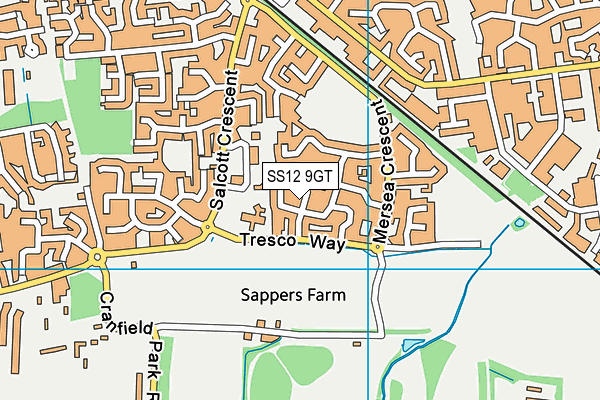 SS12 9GT map - OS VectorMap District (Ordnance Survey) SS12 9GT map - OS VectorMap District (Ordnance Survey)