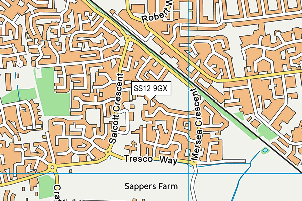 SS12 9GX map - OS VectorMap District (Ordnance Survey) SS12 9GX map - OS VectorMap District (Ordnance Survey)