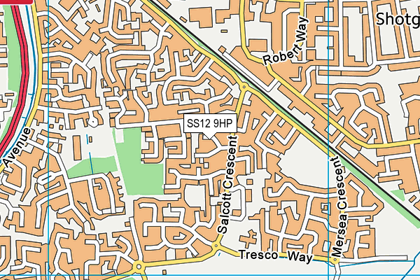 SS12 9HP map - OS VectorMap District (Ordnance Survey) SS12 9HP map - OS VectorMap District (Ordnance Survey)