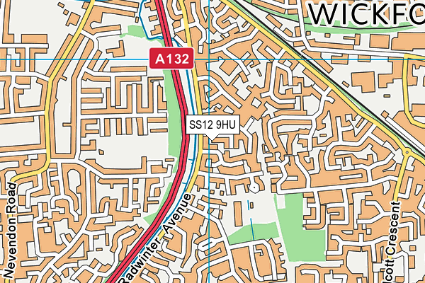 SS12 9HU map - OS VectorMap District (Ordnance Survey) SS12 9HU map - OS VectorMap District (Ordnance Survey)