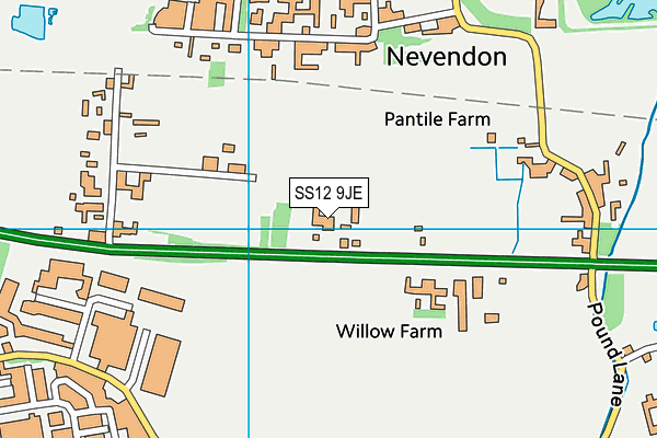 SS12 9JE map - OS VectorMap District (Ordnance Survey) SS12 9JE map - OS VectorMap District (Ordnance Survey)