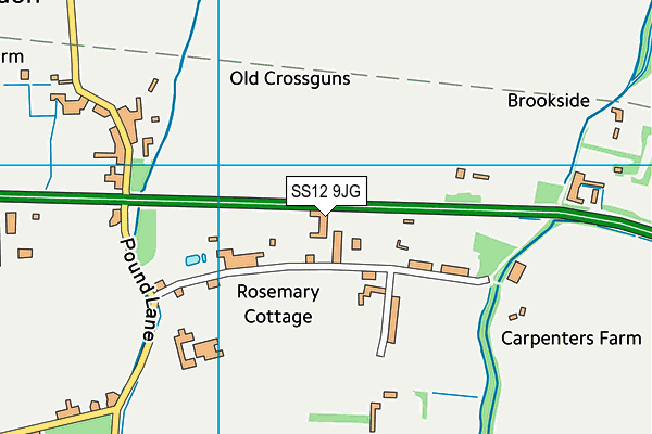 SS12 9JG map - OS VectorMap District (Ordnance Survey) SS12 9JG map - OS VectorMap District (Ordnance Survey)