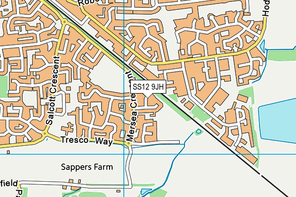 SS12 9JH map - OS VectorMap District (Ordnance Survey) SS12 9JH map - OS VectorMap District (Ordnance Survey)