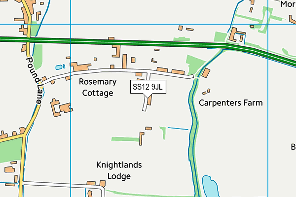 SS12 9JL map - OS VectorMap District (Ordnance Survey) SS12 9JL map - OS VectorMap District (Ordnance Survey)
