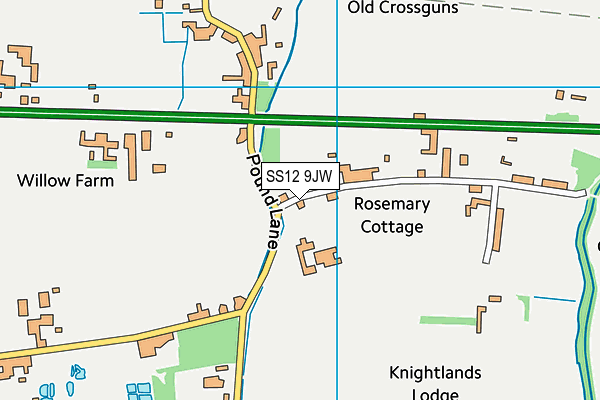 SS12 9JW map - OS VectorMap District (Ordnance Survey) SS12 9JW map - OS VectorMap District (Ordnance Survey)