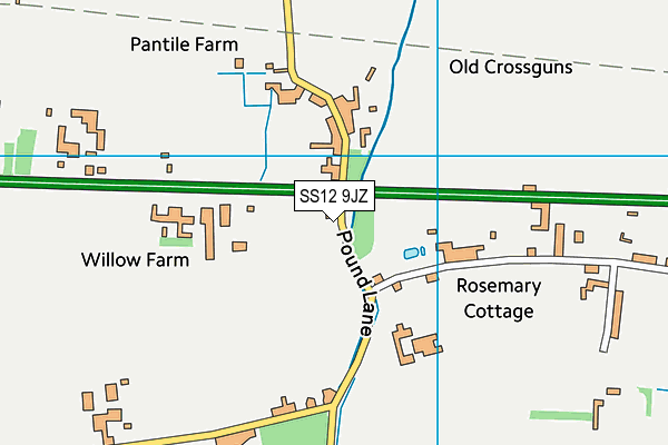 SS12 9JZ map - OS VectorMap District (Ordnance Survey) SS12 9JZ map - OS VectorMap District (Ordnance Survey)
