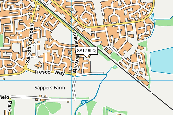 SS12 9LQ map - OS VectorMap District (Ordnance Survey) SS12 9LQ map - OS VectorMap District (Ordnance Survey)