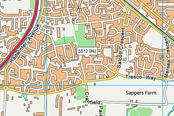 SS12 9NJ map - OS VectorMap District (Ordnance Survey) SS12 9NJ map - OS VectorMap District (Ordnance Survey)