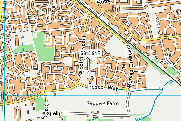 SS12 9NR map - OS VectorMap District (Ordnance Survey) SS12 9NR map - OS VectorMap District (Ordnance Survey)