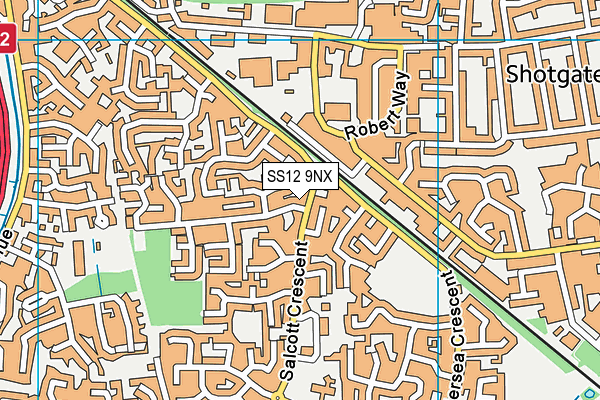 SS12 9NX map - OS VectorMap District (Ordnance Survey) SS12 9NX map - OS VectorMap District (Ordnance Survey)
