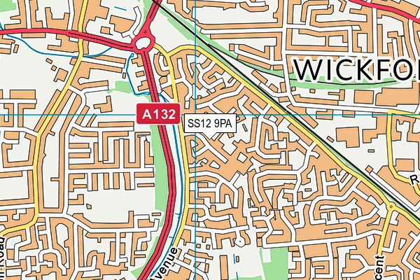 SS12 9PA map - OS VectorMap District (Ordnance Survey) SS12 9PA map - OS VectorMap District (Ordnance Survey)