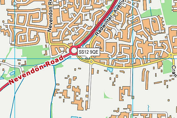 SS12 9QE map - OS VectorMap District (Ordnance Survey)