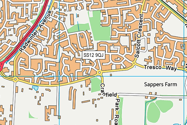 SS12 9QJ map - OS VectorMap District (Ordnance Survey) SS12 9QJ map - OS VectorMap District (Ordnance Survey)