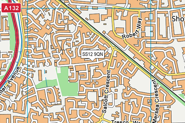 SS12 9QN map - OS VectorMap District (Ordnance Survey) SS12 9QN map - OS VectorMap District (Ordnance Survey)