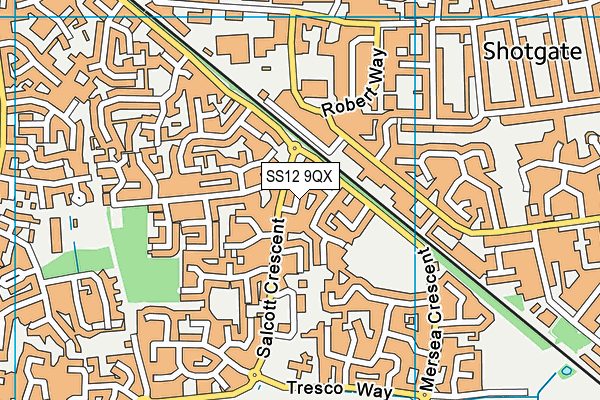 SS12 9QX map - OS VectorMap District (Ordnance Survey) SS12 9QX map - OS VectorMap District (Ordnance Survey)