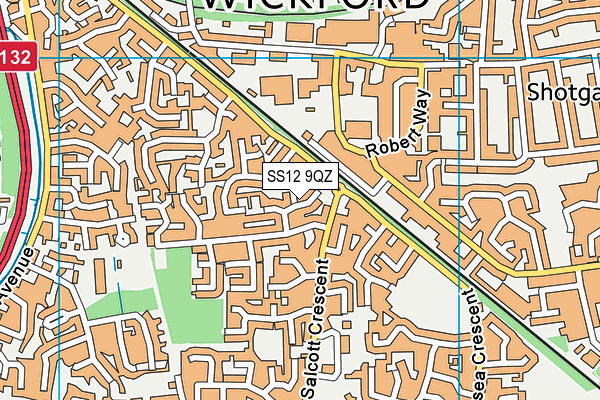 SS12 9QZ map - OS VectorMap District (Ordnance Survey) SS12 9QZ map - OS VectorMap District (Ordnance Survey)