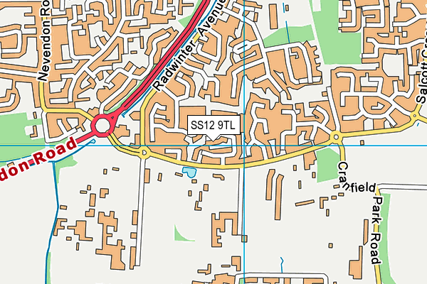 SS12 9TL map - OS VectorMap District (Ordnance Survey) SS12 9TL map - OS VectorMap District (Ordnance Survey)