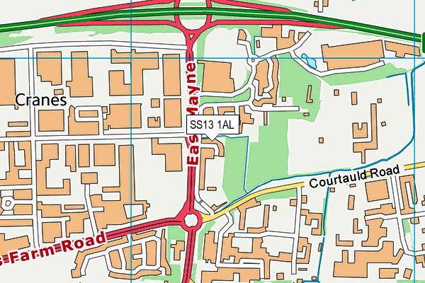 SS13 1AL map - OS VectorMap District (Ordnance Survey)