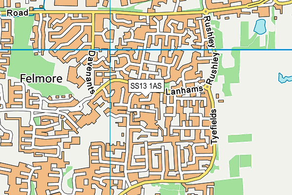 SS13 1AS map - OS VectorMap District (Ordnance Survey) SS13 1AS map - OS VectorMap District (Ordnance Survey)