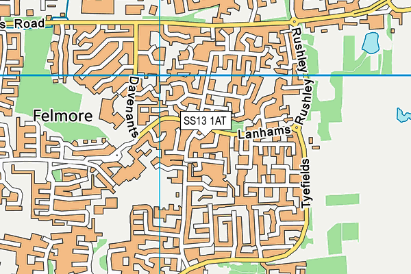 SS13 1AT map - OS VectorMap District (Ordnance Survey) SS13 1AT map - OS VectorMap District (Ordnance Survey)