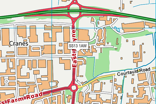 SS13 1AW map - OS VectorMap District (Ordnance Survey)