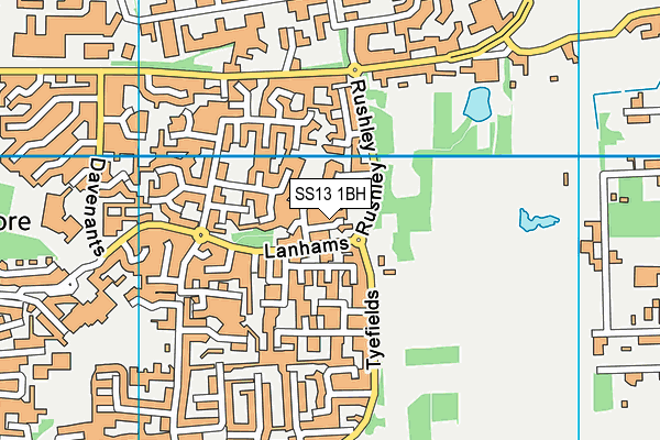 SS13 1BH map - OS VectorMap District (Ordnance Survey) SS13 1BH map - OS VectorMap District (Ordnance Survey)