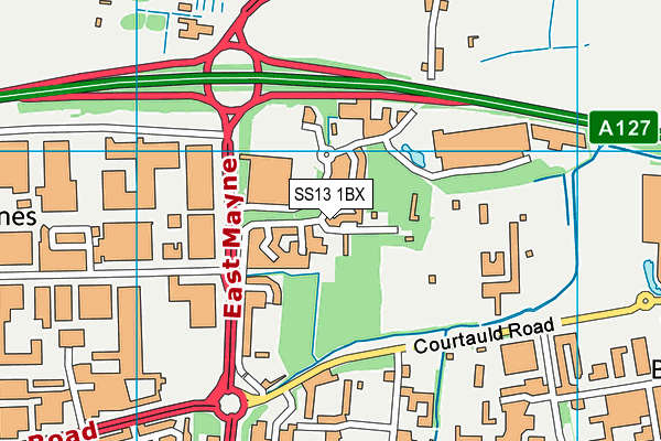 SS13 1BX map - OS VectorMap District (Ordnance Survey) SS13 1BX map - OS VectorMap District (Ordnance Survey)