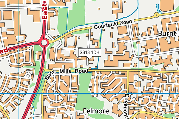 SS13 1DH map - OS VectorMap District (Ordnance Survey) SS13 1DH map - OS VectorMap District (Ordnance Survey)