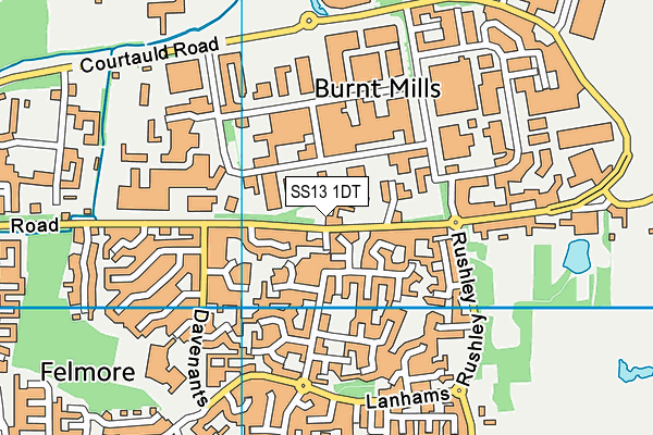 SS13 1DT map - OS VectorMap District (Ordnance Survey) SS13 1DT map - OS VectorMap District (Ordnance Survey)